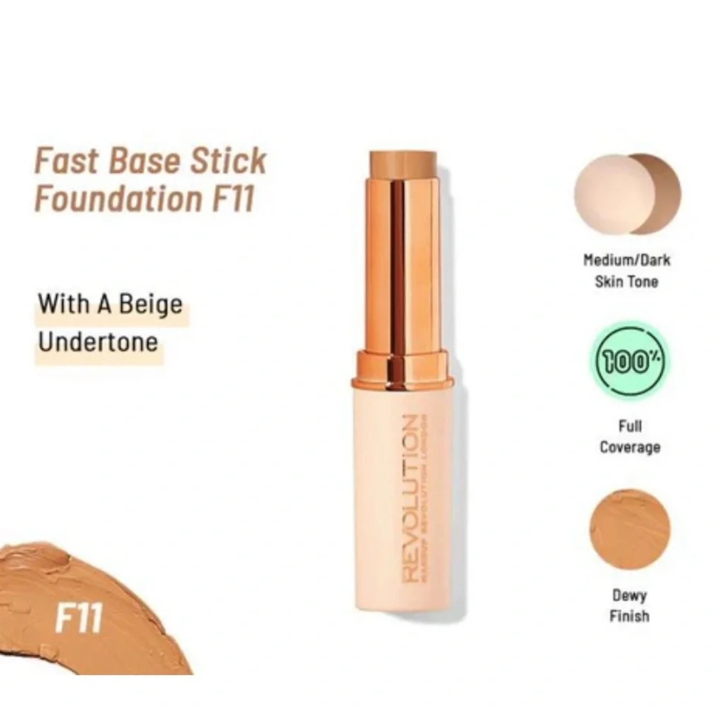 NEW‎ Makeup Revolution Fast Base Stick Foundation - Color F11